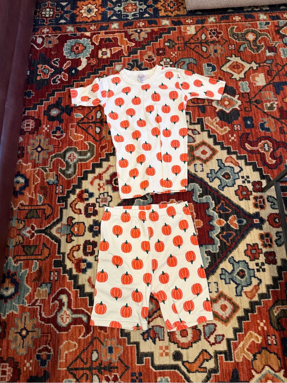 NWOT Hanna Andersson Kids Pumpkin Print Pajama Set - White & Orange